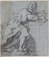 I 022
<br/>
Zittende evangelist (?), schrijvend
<br/>
<em>Lilio, Andrea (1555-1610)</em>